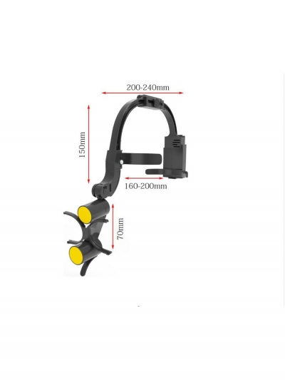Налобный осветитель с бинокулярами 3.5х и линзой, 2 АКБ, черный-5